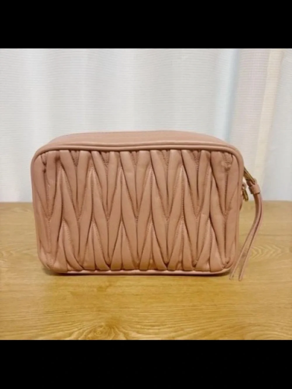 Miu Miu Quilted Pink Leather Crossbody Camera Bag with Gold Chain